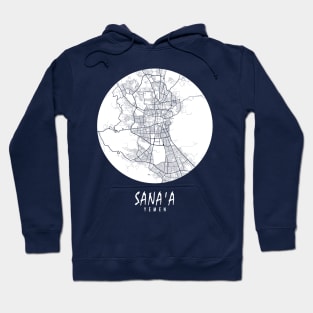 Sana'a, Yemen City Map - Full Moon Hoodie